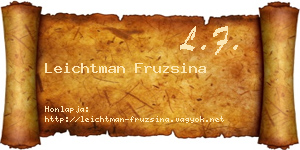 Leichtman Fruzsina névjegykártya